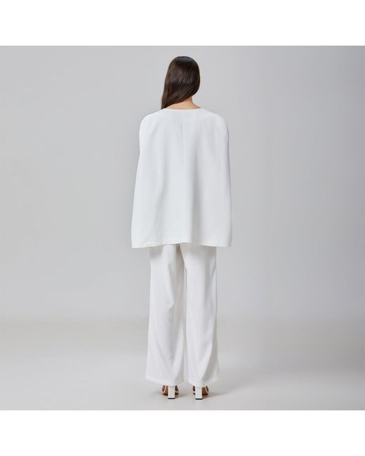 Smart and Joy White Minimalist Evening Cape