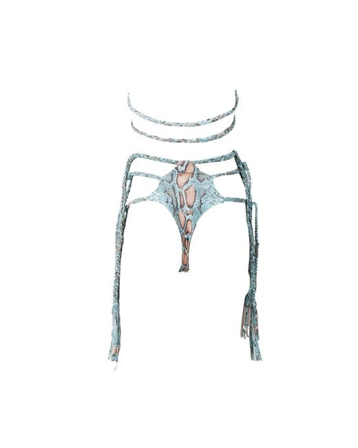 Siren Swimwear Blue Siren Mermaid Braided Bikini Bottom