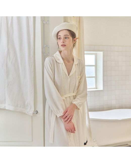 Luna Luz Natural Neutrals Thea Sand-Washed Shirt Robe Dress