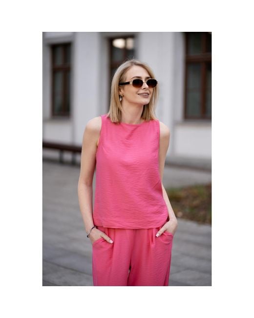 Oh!Zuza Pink Echo Viscose Top Wide Straps