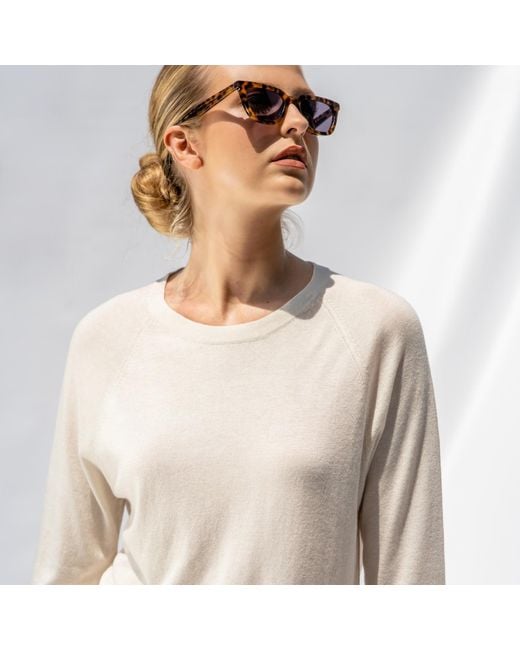 Bel Cashmere White Chelsea Cashmere And Silk Ivory Sweater