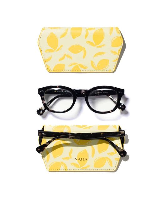 Naoa Yellow Slim Glasses Case Lemons Print