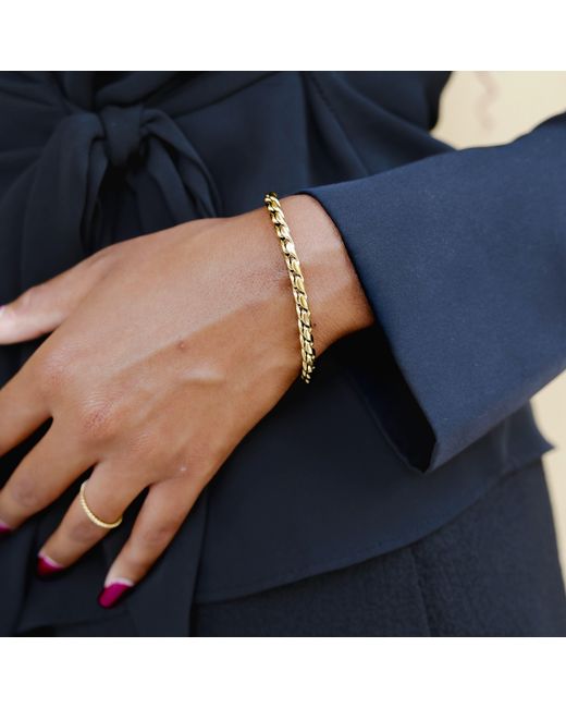 Lei & Mar Co. Metallic The Aria Woven Chain Bracelet