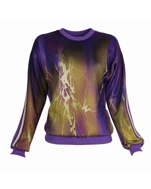 Lalipop Design Blue Abstract Print & Paneled Sweatshirt