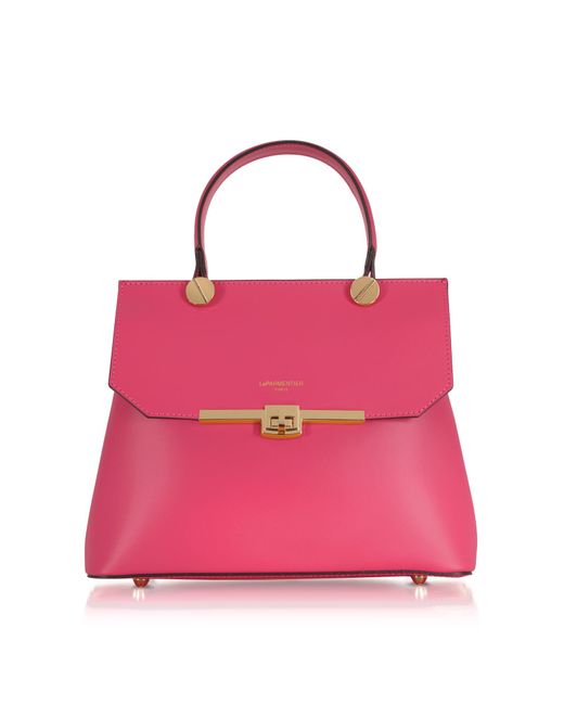 Le Parmentier Pink Atlanta Top Handle Satchel Bag W/shoulder Strap