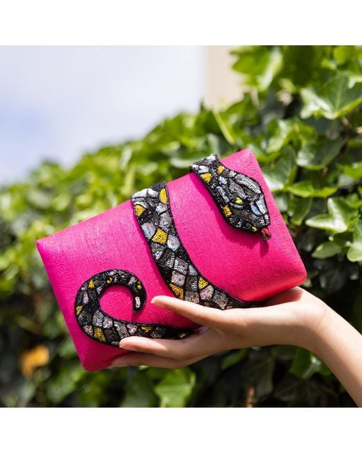 Simitri Pink Kaa Clutch