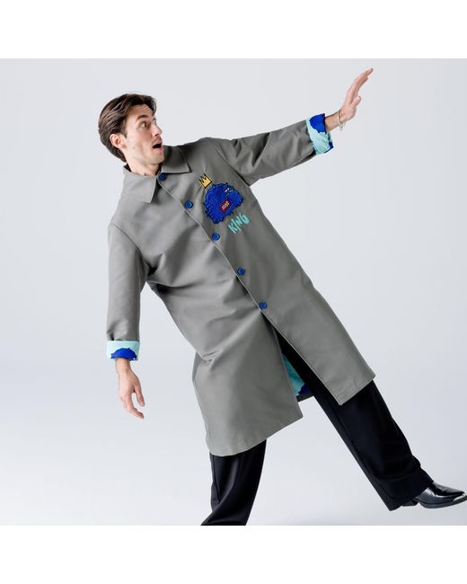 King Naked Green Fur Me Not Trench Coat for men