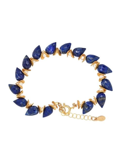 Lori Kaplan Design Blue Signature Lapis & Pearl Bracelet