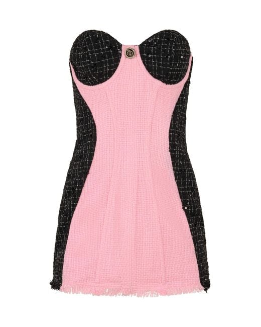 GOD SAVES QUEENS Pink Out Of Office Tweed Dress