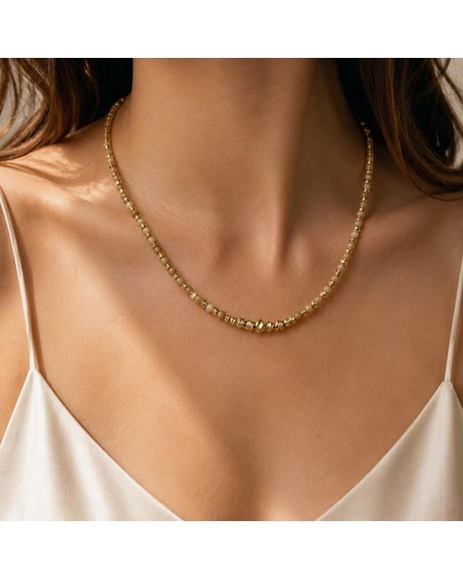 Nuvv Collection Metallic Neutrals Aurora Natural Stone & Beaded Necklace