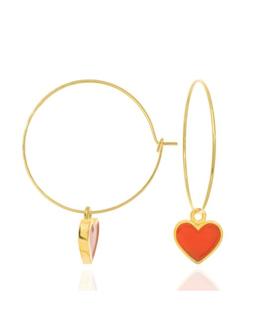 C.J.M Metallic Heart Hoops