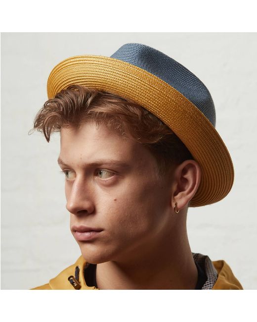 Dasmarca Hats Blue Dasmarca Florence Slate Summer Two Tone Crushable Hat for men