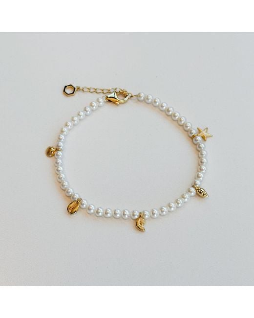 Cier Metallic Ocean Shell Pearl Bracelet