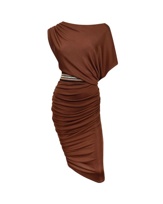 Me & Thee Brown Leave It Be Copper Drop Shoulder Dress