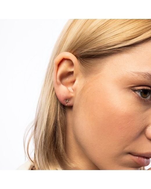 Spero London Metallic 9Ct Solid Cross Earrings
