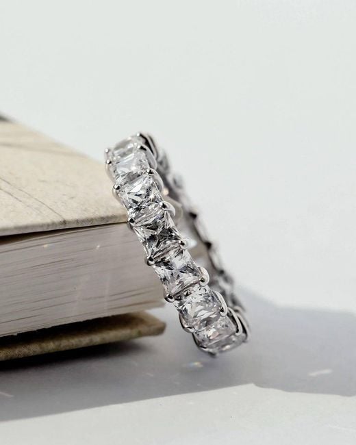 Diamonbliss Metallic Princess Cut Eternity Ring
