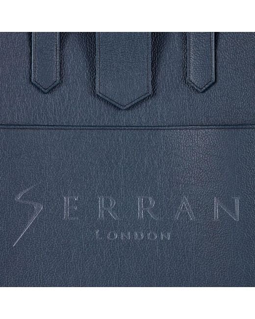 SEREN LONDON Blue Leather Tote Bag for men