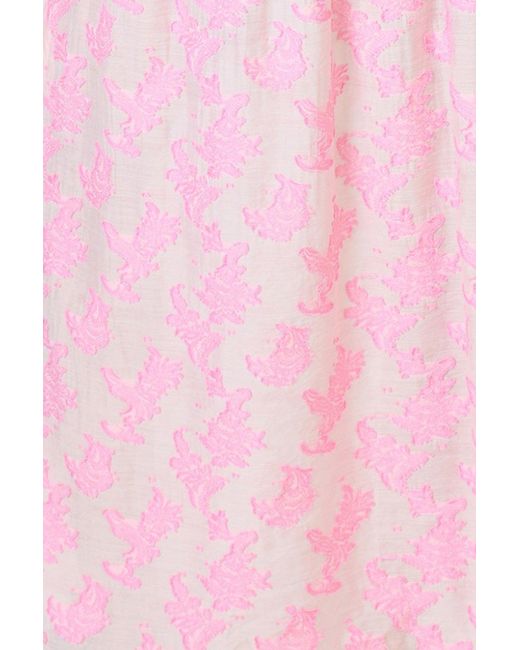 Traffic People Pink Wisdom & Pearls And Floral Embroidered Aurora Maxi Skirt