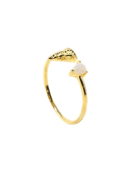 NASI SILVER Metallic Shell Sedef Ring- Opal