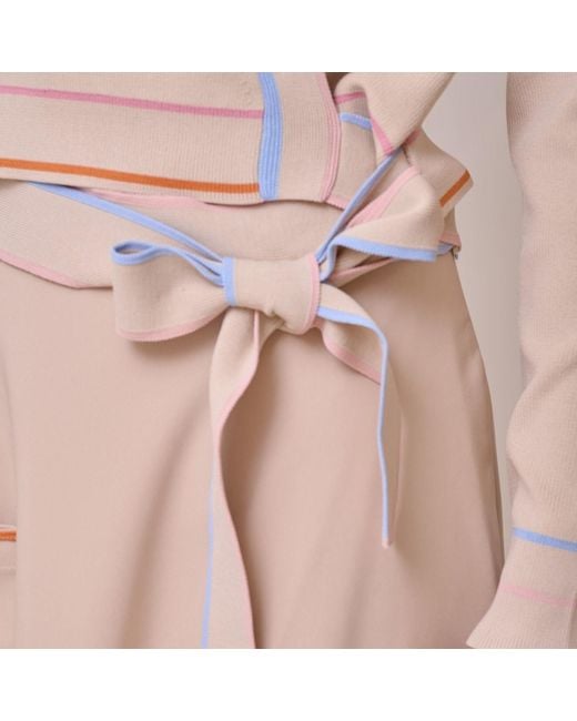 Roch Perel Natural Neutrals Coloured Trim Wrap Sweater