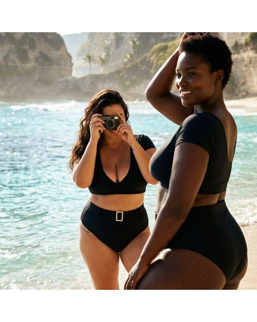 Saint Grace Black Playa Negra Plus Size Two-Piece Bathing Suit