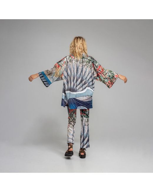 ARTISTA Blue Lil Printed One-Size Kimono
