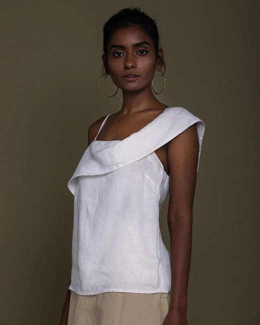 REISTOR White The Wandering Wave Hemp Shirt