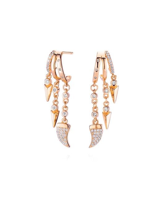 Aaria London Metallic Cairo Stacked Triple Hoop Illusion Earrings