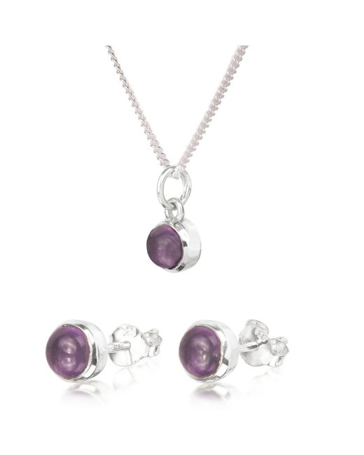 The Jewellery Store London White February Birthstone Jewellery Set With Amethyst