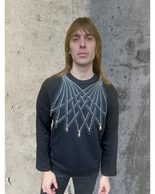 Any Old Iron Blue Zipper Sweatshirt for men