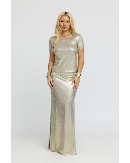Why Mary Gray Rhea Metallic Knit T-Shirt