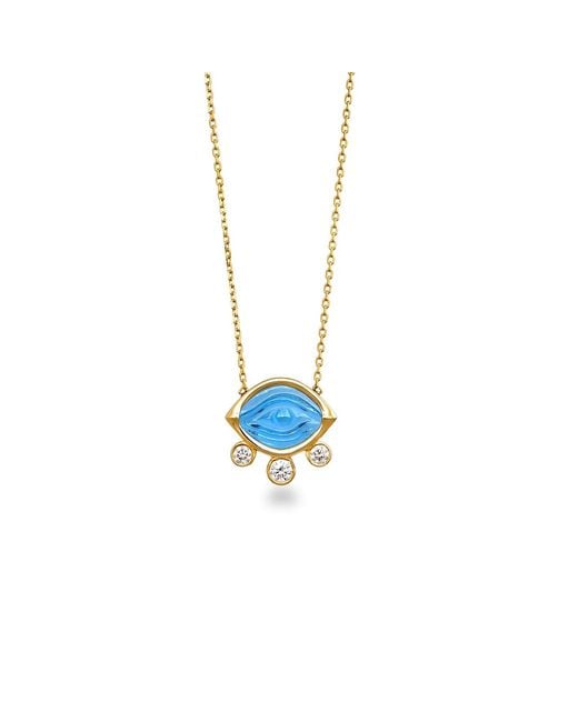 Myrto Katramadou Jewellery White Aegean Eye – Topaz Mini Necklace
