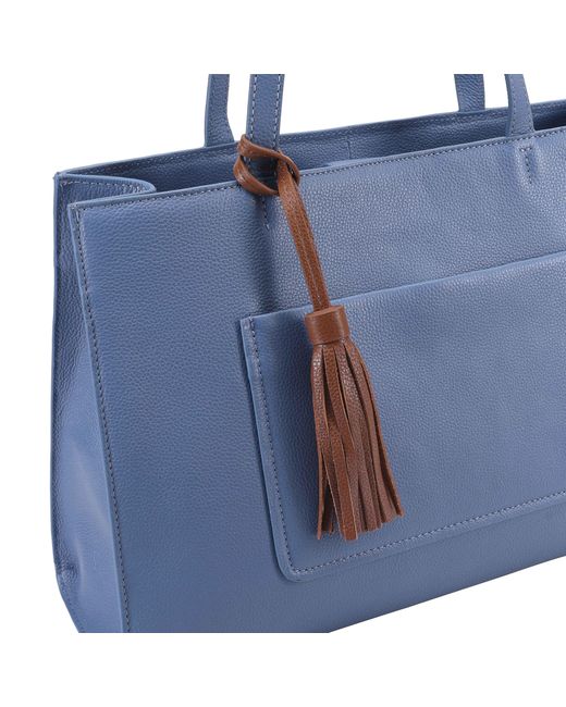 Lloyd Baker Blue Eleanor Leather Tote Bag