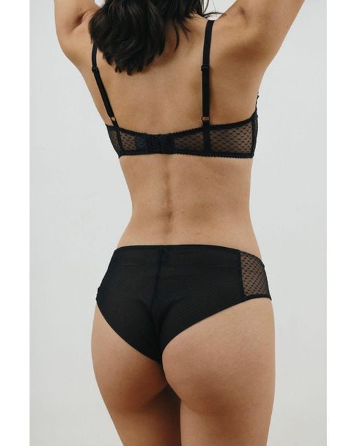 Verdant Intimates Black Dot Mesh French Bikini
