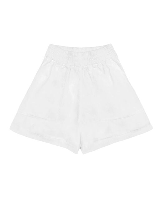 VLD White Calabasas Linen Shorts