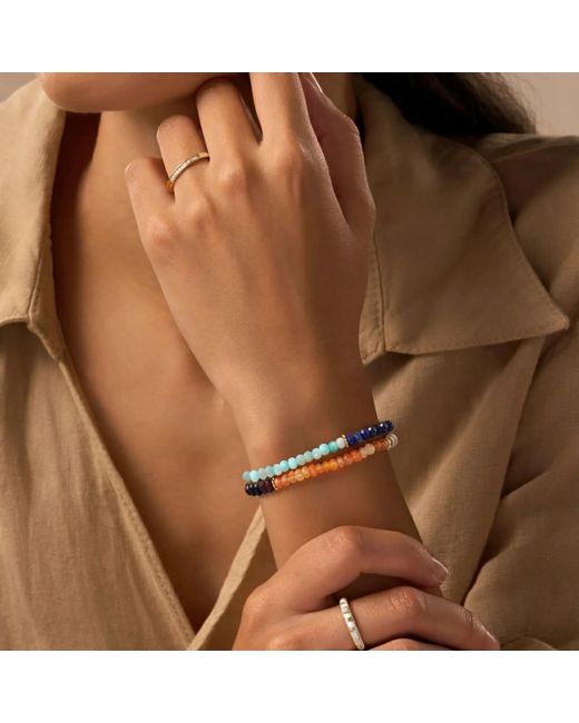 Karma and Luck Blue Chakra Bloom Gemstone Heart Wrap Bracelet