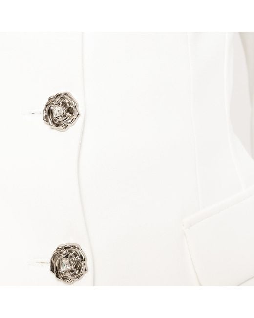 Nissa White Fitted Suit Jacket