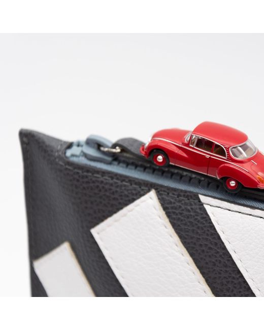 Absurde Black Crosswalk Leather Pouch With Car
