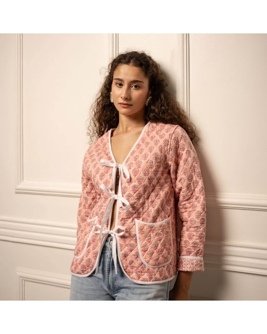 Echo of Pink Pink Fleur Reversible Hand Block Print Cotton Jacket