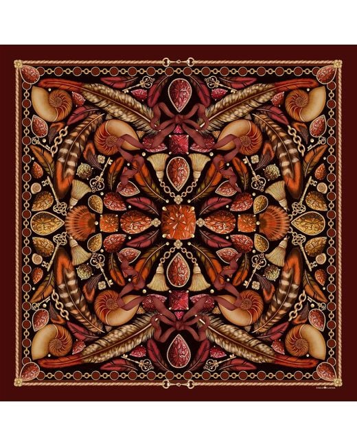 Emily Carter Brown Neutrals The Feather Baroque Wool Scarf
