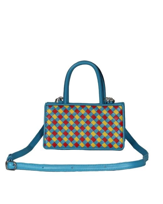 F3Rog by Rana Blue Woven Leather Crossbody Piraye Bag