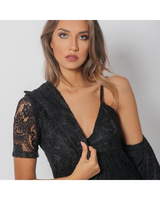 Maison Bogomil Black Jacket Made Of Lace On A Satin Base