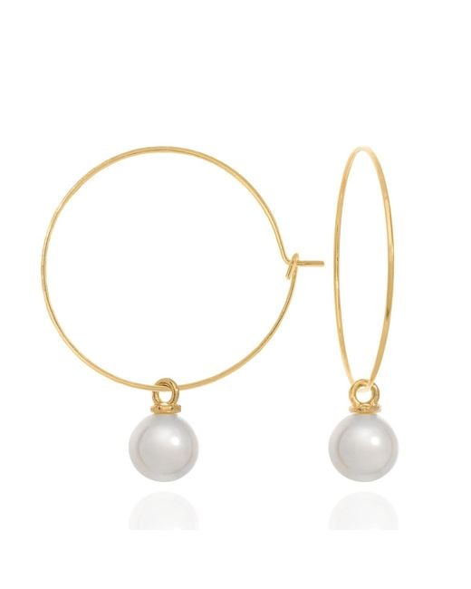 C.J.M Metallic Pearl Hoops