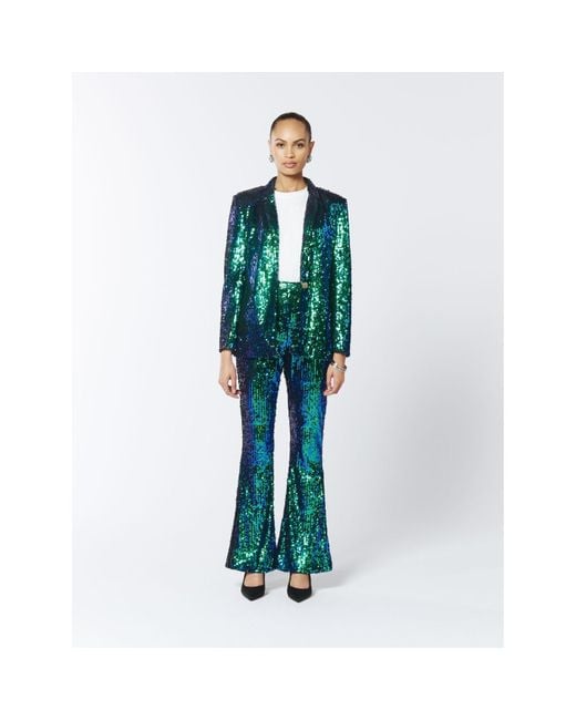 Sour Figs Green Iridescent Sequin Blazer