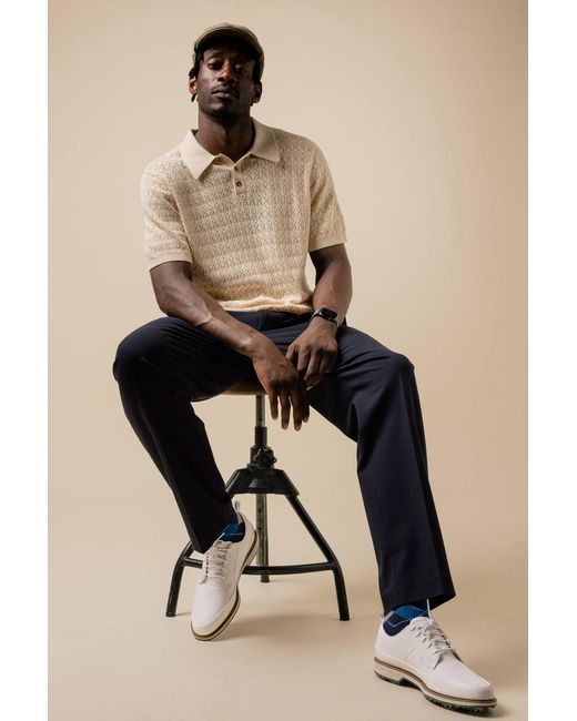 FELLA SWIM Multicolor Neutrals Lionel Creme Knitted Polo for men