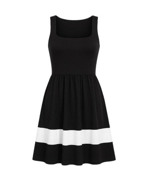 Conquista Black Contrast Panel Detail Dress