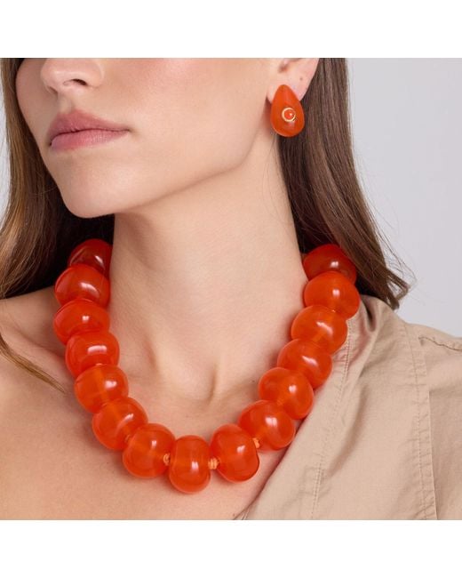 Michael Nash Jewelry Red Rosamund Resin Pierced Earrings