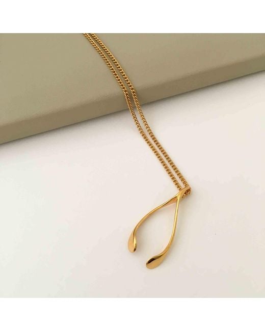 Katie Mullally Metallic Small Plated Wishbone Necklace