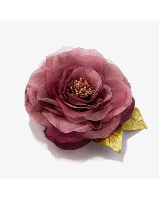 Helena Simon Pink The Mauve Open Rose Floral Brooch
