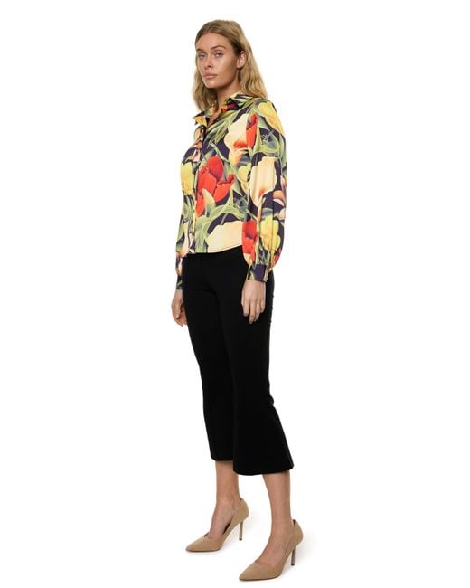 Carloslines Black Compression Skinny Flare Pant